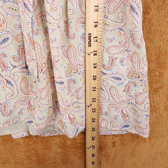 FENN WRIGHT MANSON Womens Top Small Tan Paisley Pullover Sleeveless Tank Blouse - Picture 8 of 9